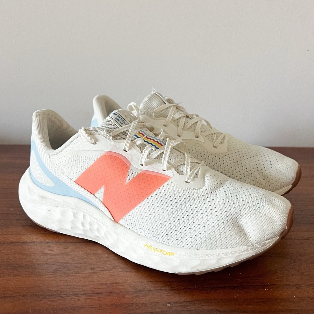 New Balance Fresh Foam Arishi‎ V4 Running Shoes Mesh White Orange Women's 11